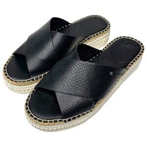 Franco Sarto Black Crisscross Platform Sandal